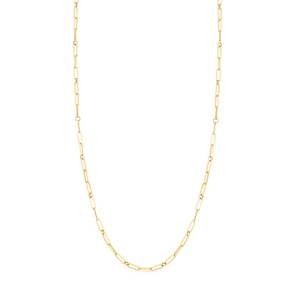 18K GOLD 34 INCH PAPERCLIP CHAIN NECKLACE - Tapper's Jewelry 