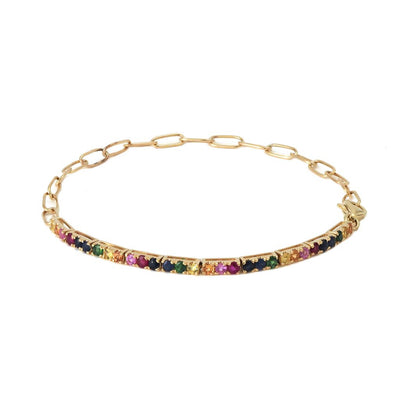 14K Yellow Gold Multi Color Bracelet