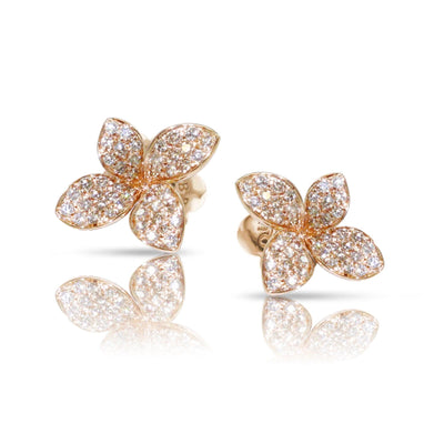 18 KARAT ROSE GOLD DIAMOND FLORAL EARRINGS - Tapper's Jewelry 