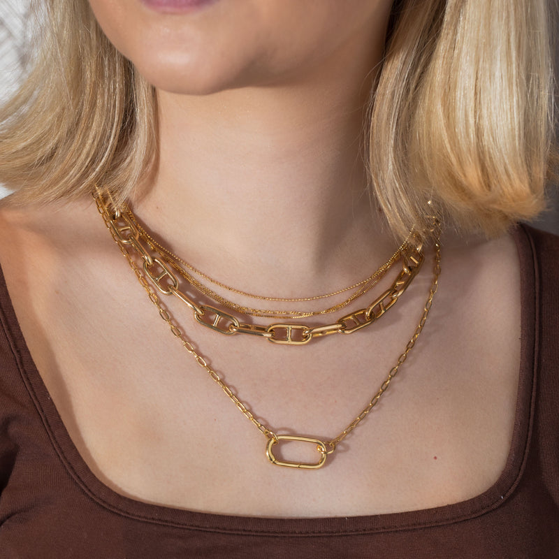 18in Large Padlock Necklace Yellow Gold | Maria Tash