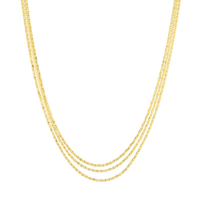 14K Yellow Gold Three Strand Necklace