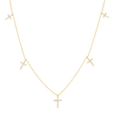 14K Yellow Gold Diamond Necklace