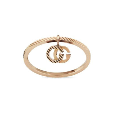 18 KARAT DOUBLE G CHARM RING