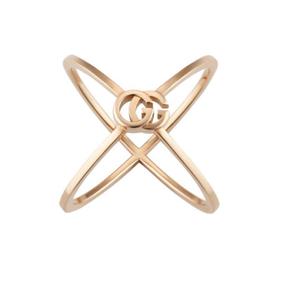 20mm GG Cris Cross Ring in 18K Rose Gold