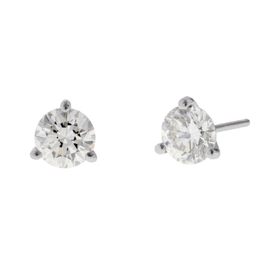 14K White Gold Diamond Earrings
