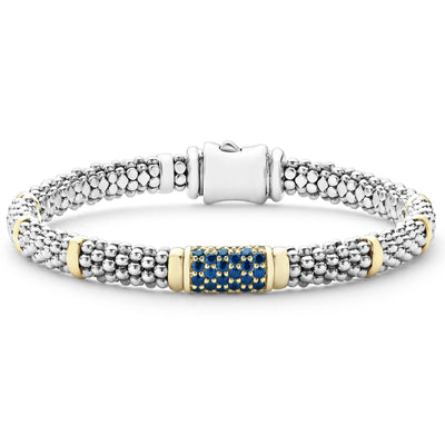 BLUE SAPPHIRE CAVIAR BRACELET 6MM - Tapper's Jewelry 