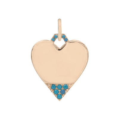 14K GOLD TURQUOISE HEART CHARM