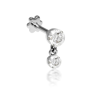 18 KARAT DIAMOND DANGLE SINGLE EARRING