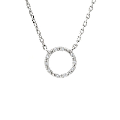 Sterling Silver diamond circle necklace