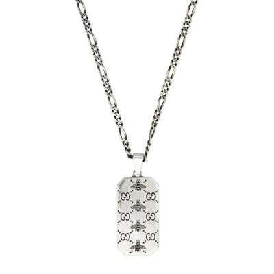 SILVER GG AND BEE DOG TAG NECKLACE - Tapper's Jewelry 