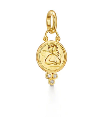 18 KARAT SMALL DIAMOND ANGEL PENDANT