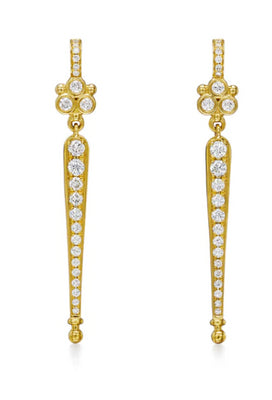 18K DIAMOND BATON EARRINGS