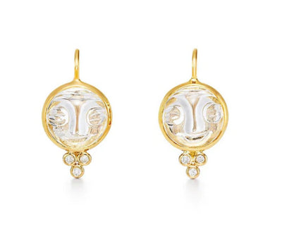 18 KARAT YELLOW GOLD MOONFACE EARRINGS