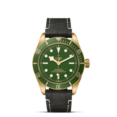 39mm Black Bay 58 18K Gold with Green Dial and Fabric and Alligator Straps Watch by Tudor | M79018V-0002
