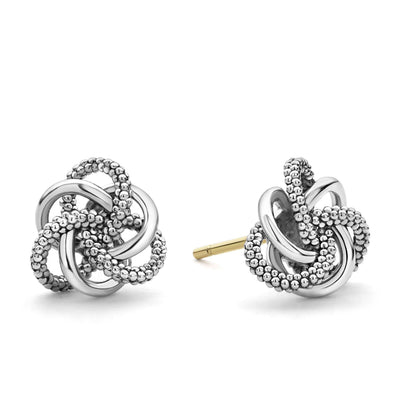 CAVIAR BEADED LOVE KNOT EARRING - Tapper's Jewelry 