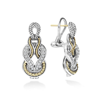 CAVIAR KNOT DIAMOND DROP EARRINGS - Tapper's Jewelry 
