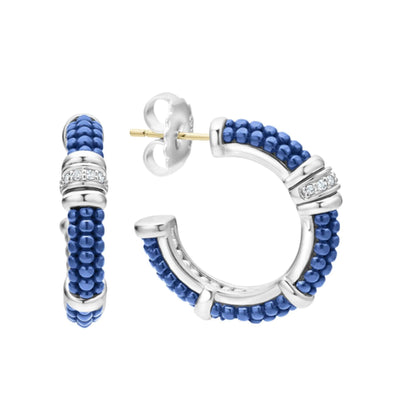 CERAMIC AND DIAMOND HOOP EARRINGS - Tapper's Jewelry 