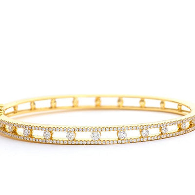 18K Yellow Gold Diamond Bangle