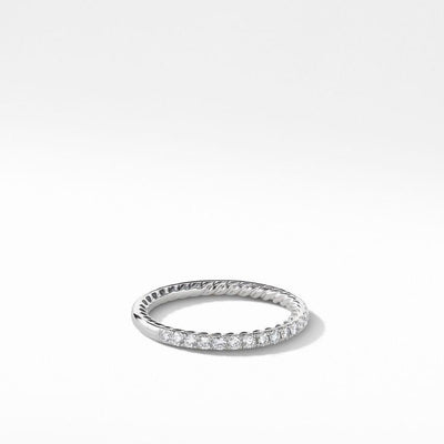 DY Eden Partway Eternity Band Ring in Platinum with Pave Diamonds - Tapper's Jewelry 