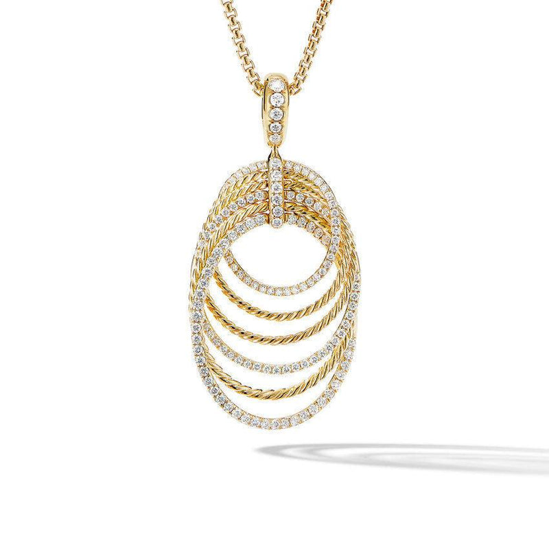 Newest DY Round Pendant 18K Necklace