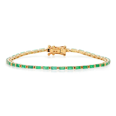 EMERALD BAGUETTE TENNIS BRACELET - Tapper's Jewelry 