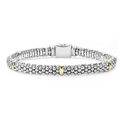 FIVE GOLD STATON CAVIAR BRACELET