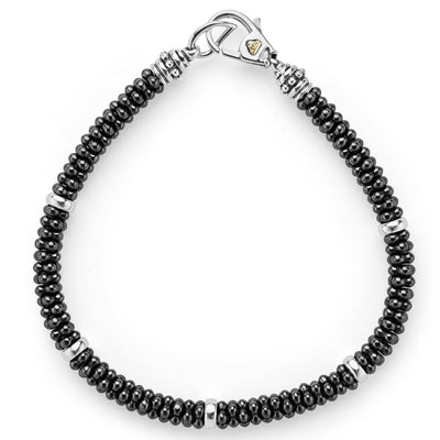 FIVE SILVER STATION BLACK CERAMIC BRACELET - Tapper's Jewelry 