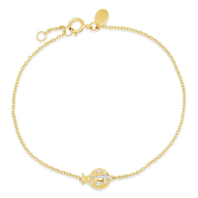 GOLD CRAWLING DIAMOND LADYBUG BRACELET - Tapper's Jewelry 