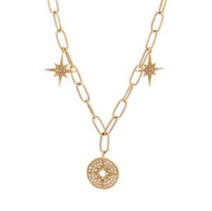 GOLD DIAMOND AND STAR NECKLACE - Tapper's Jewelry 
