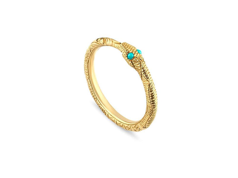 Gucci 18K Yellow Gold 2 Turquoise Ring Gucci 18K Yellow Gold 2 Turquoise Ring