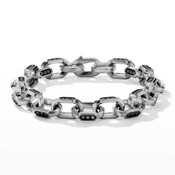 Heirloom Chain Link Bracelet with Pave Black Diamonds