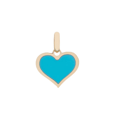 14K GOLD TURQUOISE SMALL HEART CHARM