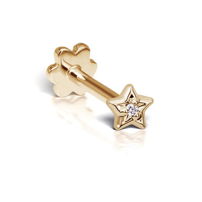 MARIA TASH 14K GOLD ROUND BRILLIANT DIAMOND SINGLE EARRING - Tapper's Jewelry 