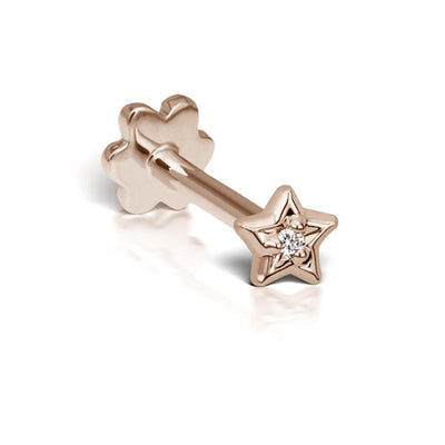 MARIA TASH 14K ROSE GOLD 2 ROUND BRILLIANT DIAMOND SINGLE EARRING