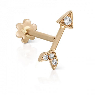 MARIA TASH 18K GOLD 4 ROUND BRILLIANT DIAMOND SINGLE EARRING - Tapper's Jewelry 