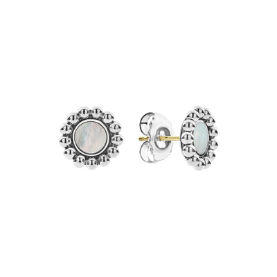 MOTHER OF PEARL CIRCLE STUD EARRINGS - Tapper's Jewelry 