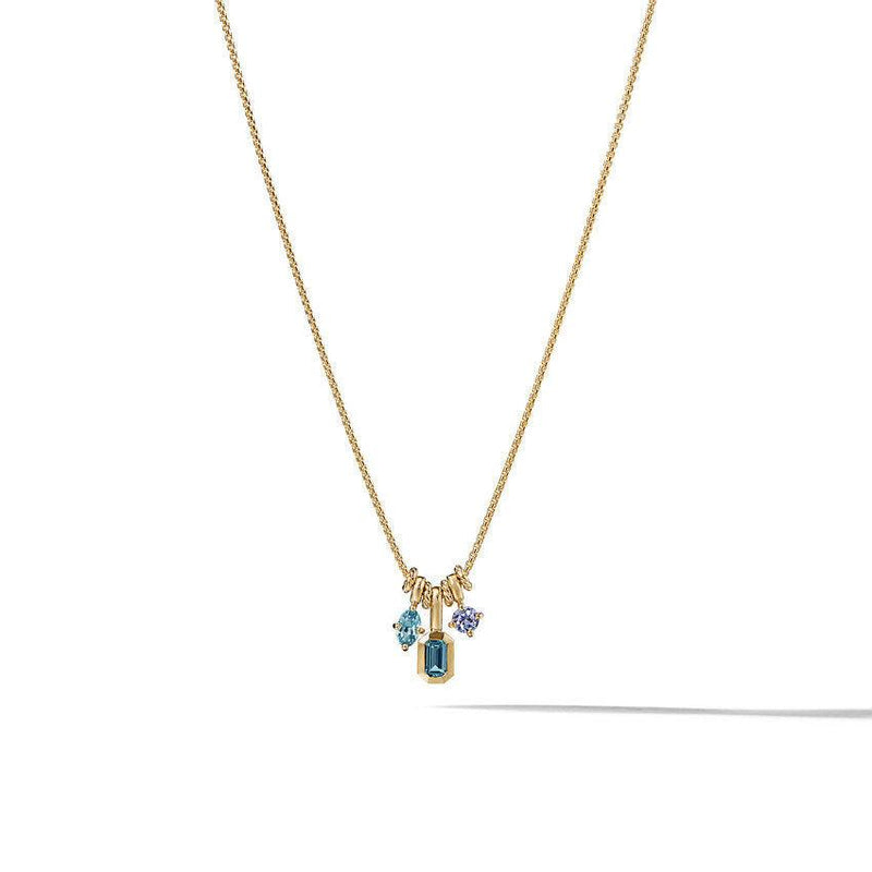 Novella Pendant Necklace with Hampton Blue Topaz Aquamarine and Tanzan