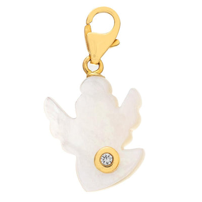 PEARL ANGEL CHARM WITH 18K GOLD CLASP - Tapper's Jewelry 