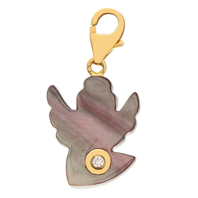 PEARL ANGEL CHARM WITH 18K GOLD CLASP - Tapper's Jewelry 