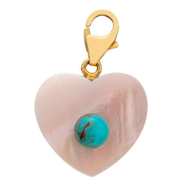 PEARL HEART CHARM WITH 18K GOLD CLASP - Tapper's Jewelry 