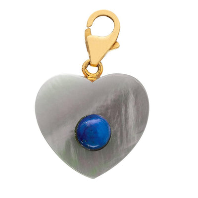 PEARL HEART CHARM WITH 18K GOLD CLASP - Tapper's Jewelry 