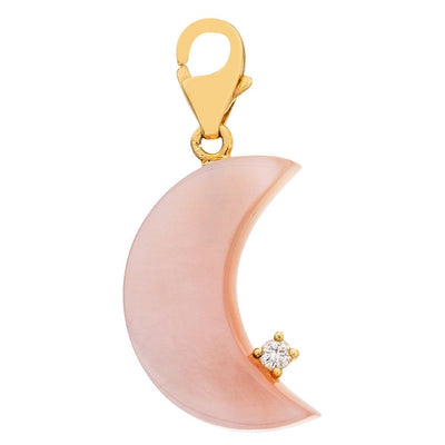 PEARL MOON CHARM WITH 18K GOLD CLASP - Tapper's Jewelry 