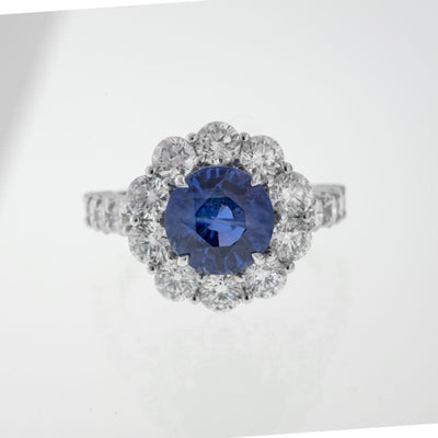 PL Platinum Sapphire and Diamond  Ring - Tapper's Jewelry 