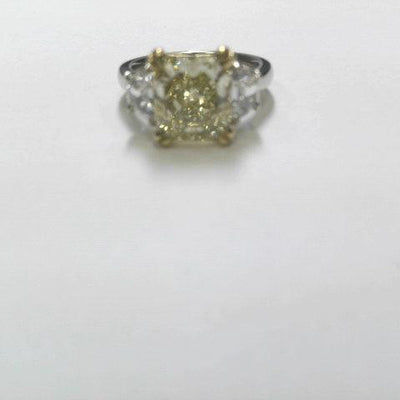 PL Platinum Yellow Diamond and Diamond  Ring - Tapper's Jewelry 