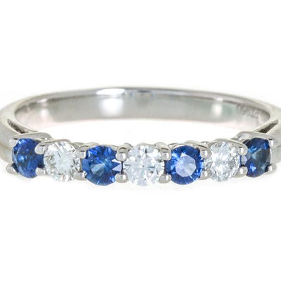 Platinum Sapphire and Diamond  Band - Tapper's Jewelry 