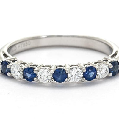 Platinum Sapphire and Diamond  Band