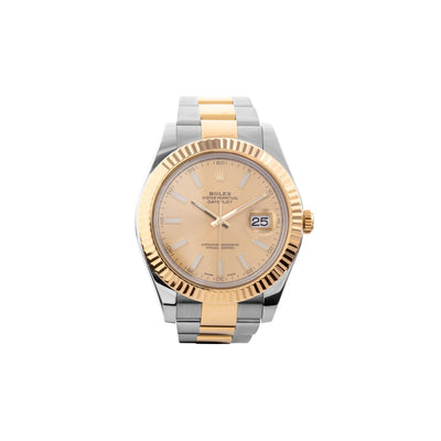 ROLEX 41MM 18K YELLOW GOLD AND STEEL DATEJUST WATCH - Tapper's Jewelry 