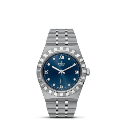38mm Royal Steel Blue Dial with Diamond Hour Markers And Date Watch by Tudor | M28400-0007
