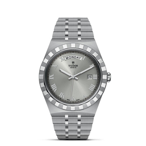 41mm Royal Steel Silver Dial with Day of the Week and Date Watch by Tudor | M28600-0001