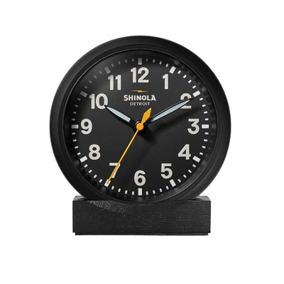 Shinola Black 6 Inch Clock - Tapper's Jewelry 